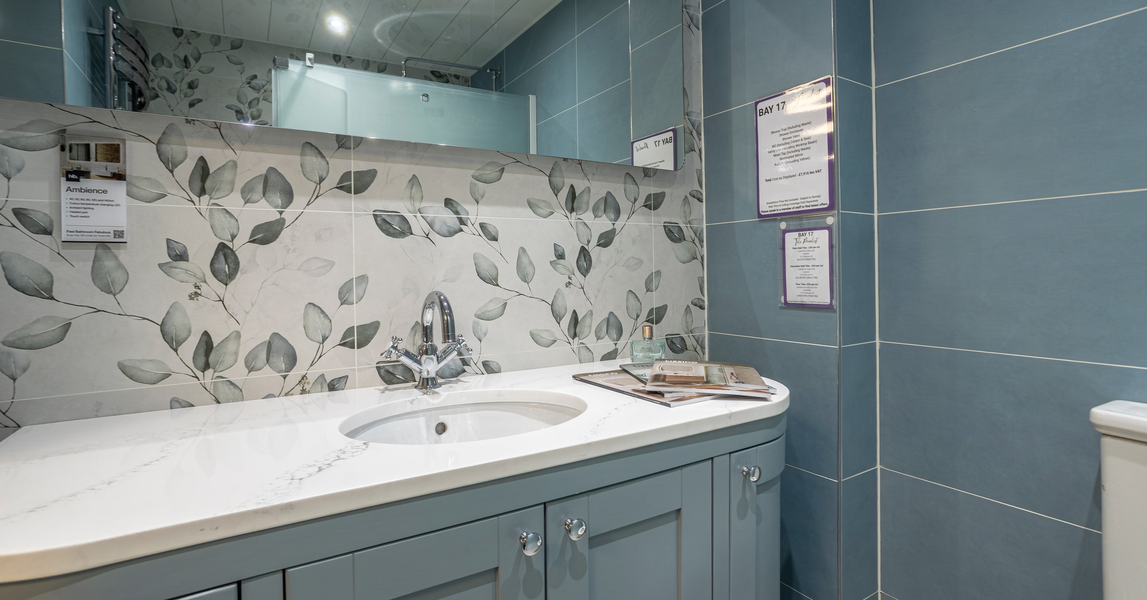 Teal vanity wide