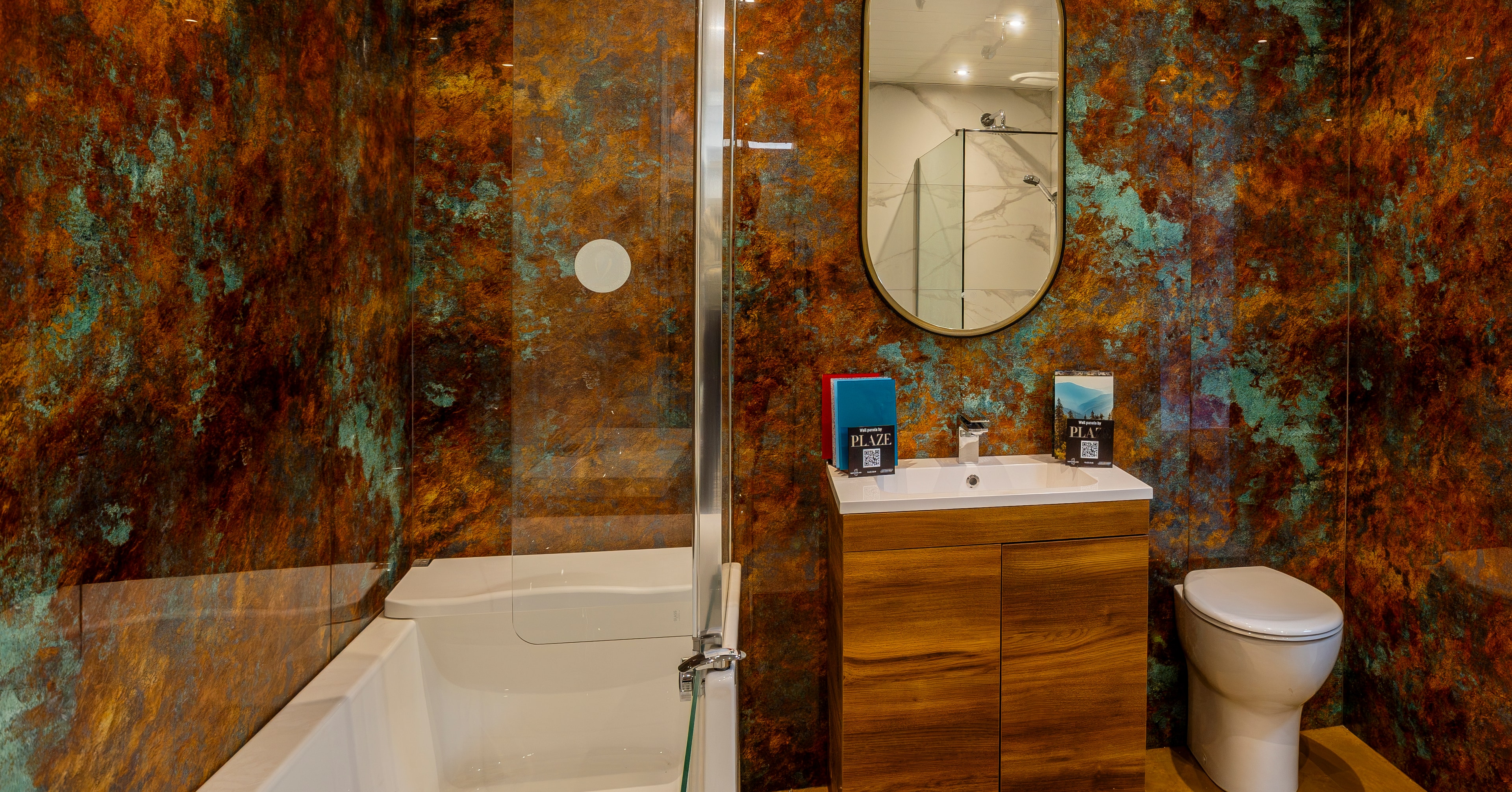Copper patina bath suite
